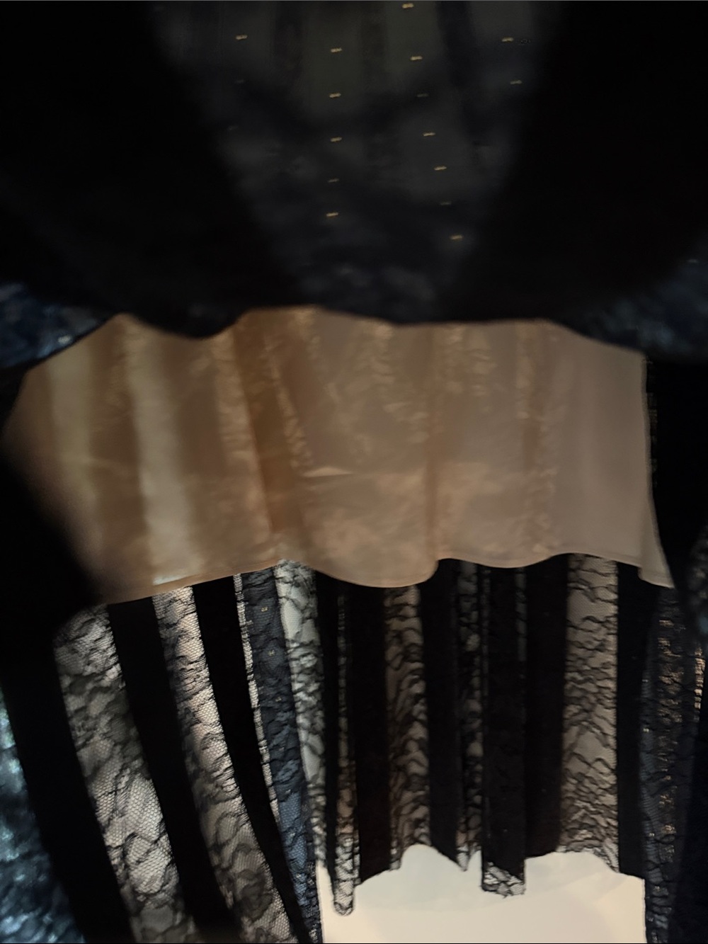 Alice + Olivia Black Pleated leather and Lace Midi Skirt with Stud Accents - Picture 4 of 15
